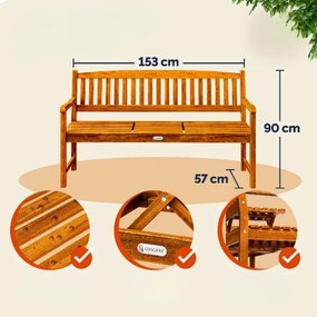 InternetovaZahrada Záhradná lavička so stolčekom 153 cm - eukalyptus