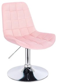 LuxuryForm DESIGN Stolička PARIS VELUR na striebornom tanieri - svetloružová
