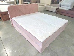 Čalúnená posteľ boxspring FORENA 160x200 cm béžová Matrac: Matrac Bonell pružinový