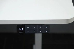 Výškovo nastaviteľný elektrický stôl BestBerg BBAT-16WW / rozmer 160x80 cm / výška 85-130 cm / biely