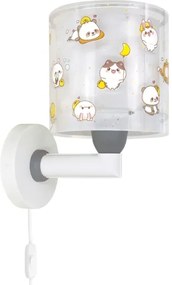 Dalber 41769E - Detská nástenná lampa KAWAII FRIENDS 1xE27/15W/230V šedá