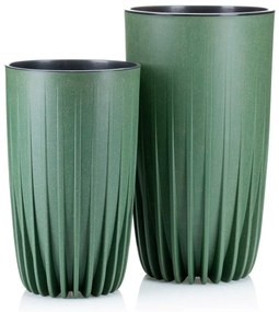 PLASTOVÝ KVETINÁČ STRIPPED ECO 42X25 CM ZELENÁ