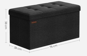 Taburet Lofe s úložným prostorem černý