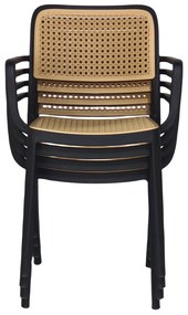 Kondela Stohovateľná stolička, čierna/béžová, RAVID TYP 2