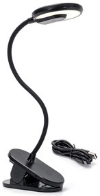Aigostar - LED Stmievateľná nabíjacia stolná lampa s klipom LED/3W/5V 1800mAh čierna