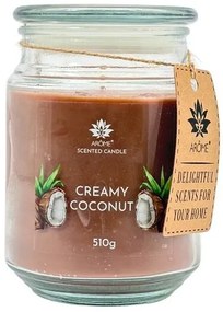 Arome Candle 510 g, v skle, krémový kokos