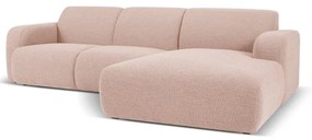 Ružová rohová pohovka z textílie bouclé (pravý roh) Molino – Micadoni Home