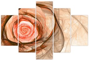 Obraz - Abstraktné ruže ružová s bielym pozadím (150x105 cm)