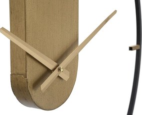 Kovové nástenné hodiny Goldy 60 cm čierne/zlaté