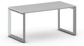 Kancelársky stôl PRIMO INSPIRE, sivostrieborná podnož, 1600 x 800 mm, sivá