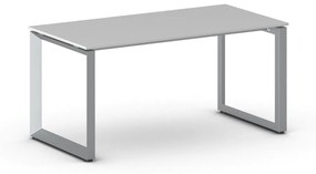 Kancelársky stôl PRIMO INSPIRE, sivostrieborná podnož, 1600 x 800 mm, sivá