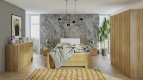 Spálňa Kler XII, Farby: biela / biela + ekokoža Soft Pik 029