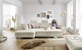 Rohová sedacia súprava MP-IN14007, krémová štruktúrovaná látka