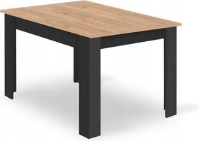 Jedálenský stôl NP béžový / čierny so štyrmi stoličkami WAT čierne