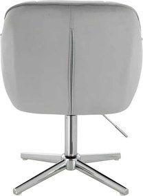 LuxuryForm DESIGN Stolička AVOLA VELUR na striebornom kríži - svetlo šedá