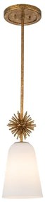 Quoizel STARING-MP-DG-OPAL-Luster STARING 1xE27/40W/230V pr. 18,4 cm zlatá/biela