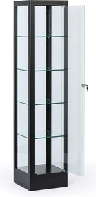 Presklená vitrína, 1800 × 400 × 400 mm, čierna