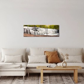 Obraz vodopádu (s hodinami) (90x30 cm)