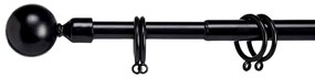 Čierna kovová garniža VALANCE GLOBE 170-320 cm