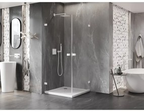 Mexen Lunar-B Duo, výklopný sprchový kút 90 x 90 cm, 8mm číre sklo, biely profil, 832-090L-090P-20-00