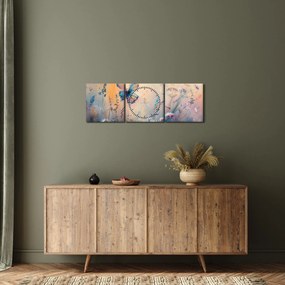 Obraz - Lúka s motýľom II. (s hodinami) (90x30 cm)