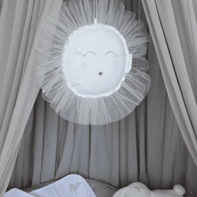 Závesná dekorácia slnka biela 35x35x5cm