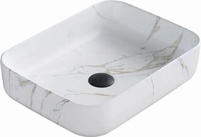 Mexen Carla umiestniteľné umývadlo 50 x 39 cm, biela kameň - 21555091