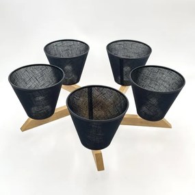 Brilagi - LED  Prisadený luster ANTHONY 5xE14/40W/230V dub/čierna