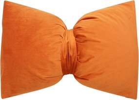 Oranžový zamatový vankúš v tvare mašle Bow orange – 40*60*10 cm