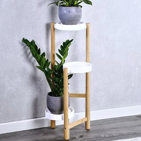 STOJAN NA KVETINÁČ WBAMB3 70X34X28 CM BIELA/HNEDÁ