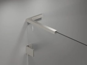 Mexen Lunar, L pravý výklopný päťuholníkový sprchový kút 100x90 cm, 8mm číre sklo, oceľový profil, 831L-100P-090L-97-00-P