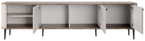 TV stolík Vespera 3D 187 cm - kašmírová / orech / čierne nožičky