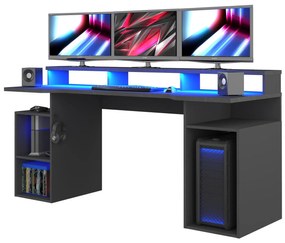 Dizajnový, herný počítačový stôl s led osvetlením D-Game