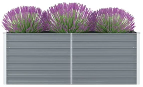 vidaXL Vyvýšený záhradný kvetináč sivý 160x80x45 cm pozinkovaná oceľ
