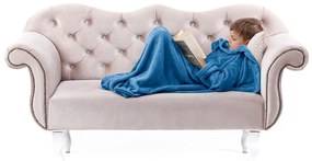 Detská deka s rukávmi DecoKing Lazy tmavomodrá