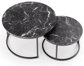 KONFERENČNÝ STOLÍK DAVINO ČIERNY MRAMOR + ČIERNY