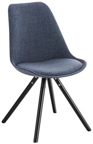Stolička P.LEG - látka, nohy round čierne - Modrá