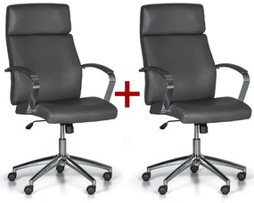 Kancelárske kreslo HOLT 1+1 ZADARMO, sivá