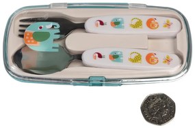 Krémový antikoro detský príbor 2 ks Wild Wonders – Rex London