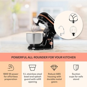 Klarstein Bella Elegance, kuchynský robot, 1800 W, 1,7 PS, 6 stupňov, 5 l