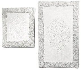 SADA 2x Kúpeľňová predložka PIANTE 60/100 cm biela