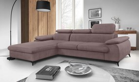 Rohová sedacia súprava Scala, staroružová látka,ľavý roh