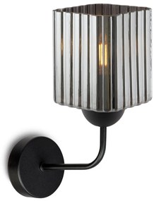 Nástenné svietidlo Riffle Square, 1x grafitové sklenené tienidlo, b