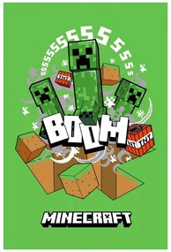Fleecová deka Minecraft - motív Creepers Boom - 100 x 150 cm