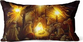 Vianočná LED obliečka na vankúš 50x30 cm - Betlehem