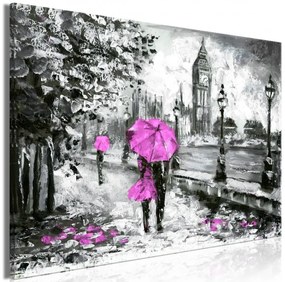 Artgeist Obraz - Walk in London (1 Part) Wide Pink Veľkosť: 30x20, Verzia: Na talianskom plátne