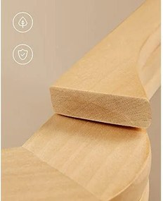 Drevené vešiaky, sada 10 kusov, ramienka, prírodná farba