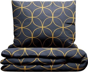 XXXLutz POSTEĽNÁ BIELIZEŇ, žltá, tmavomodrá, 155/220 cm Grund - Online Only bytové doplnky - 008250040904