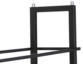 Priemyselné závesné svietidlo čierne s dreveným regálom 4-svetlo - Cage Rack