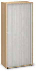 Vysoká skriňa ProOffice, žalúziové dvere 80 x 45 x 178 cm, buk